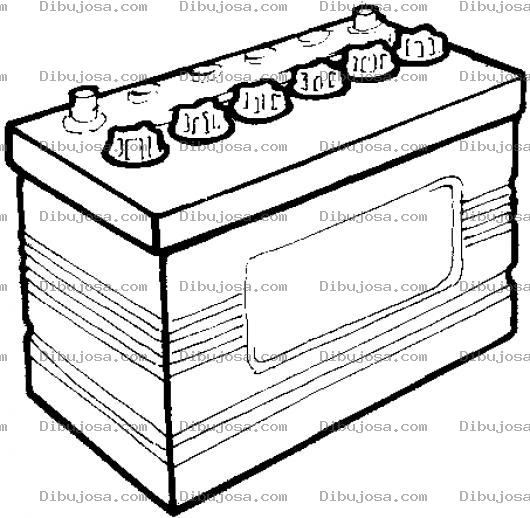 Dibujo para colorear Dibujo De Una Bateria De Carro Para Pintar Y Colorear