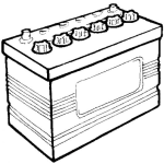 Dibujo para colorear Dibujo De Una Bateria De Carro Para Pintar Y Colorear