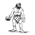 Dibujo para colorear Dibujo De Cavernicola Tirando Piedras Para Pintar Y Colorear