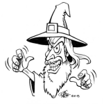 Dibujo para colorear Dibujo De Mago Enojado Para Pintar Y Colorear