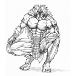 Dibujo para colorear Dibujo De Moustruo Musculos Para Pintar Y Colorear