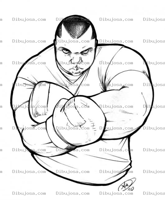 Dibujo para colorear Dibujo De Boxeador De Peso Pesado Para Pintar Y Colorear