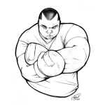 Dibujo para colorear Dibujo De Boxeador De Peso Pesado Para Pintar Y Colorear