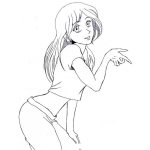 Dibujo para colorear Dibujo De Chica Bailando Reggeton Para Pintar Y Colorear