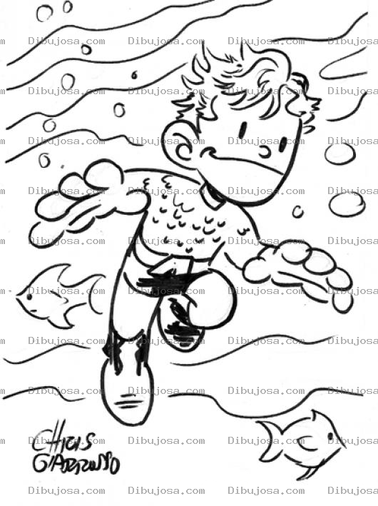 Dibujo para colorear Acuamansito Dibujo Del Hijo De Acuaman Para Pintar Y Colorear A Acuakid