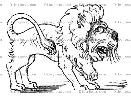 Dibujo para colorear Dibujo De Leon Miedoso Para Pintar Y Colorear