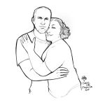 Dibujo para colorear Dibujo De Esposos Abrazados Para Pintar Y Colorear
