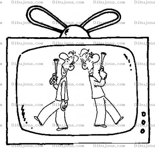 Dibujo para colorear Duelo De Caballeros En Television Para Pintar Y Colorear