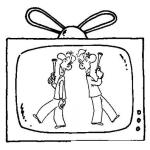 Dibujo para colorear Duelo De Caballeros En Television Para Pintar Y Colorear