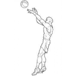Dibujo para colorear Tiro De 3 Dibujo De Basquetbolista Haciendo Un Tiro De Tres Puntos Para Pintar Y Colorear