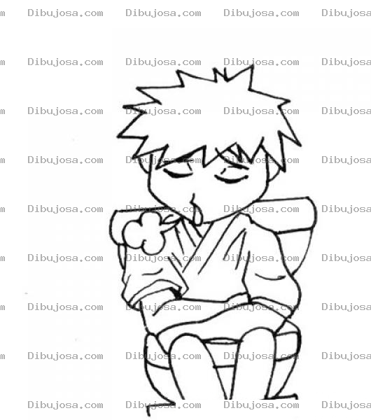 Dibujo para colorear Dibujo De Chino Haciendo Popo Para Pintar Y Colorear