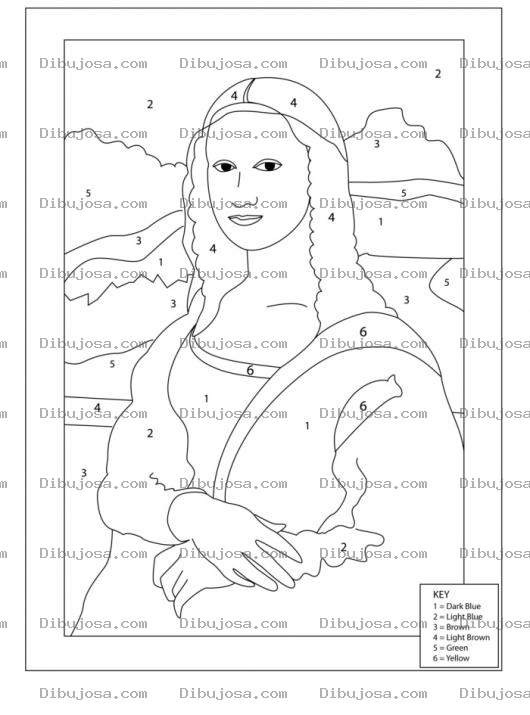 Dibujo para colorear Colorear Mona Lisa