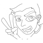 Dibujo para colorear Signo De Buena Onda Para Pintar Y Colorear