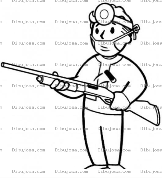 Dibujo para colorear Dibujo De Medico Armado Con Escopeta Para Pintar Y Colorear