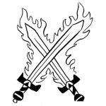 Dibujo para colorear Espadas De Fuego Para Pintar Y Colorear