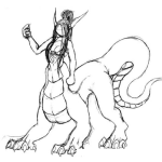 Dibujo para colorear Dibujo De Mujer Dragon Para Pintar Y Colorear