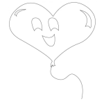 Dibujo para colorear Colorear Globo de Corazon