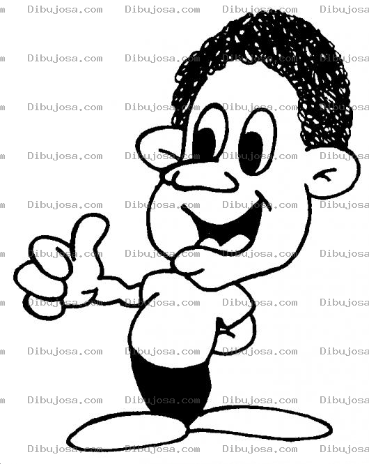 Dibujo para colorear Dibujo De Un Negrito Buena Onda Para Pintar Y Colorear Nino Negrito