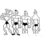 Dibujo para colorear Concurso De Fisiculturismo Dibujo De Concursantes Fisicoculturistas Para Pintar Y Colorear Mister Olympia
