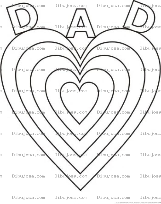 Dibujo para colorear Colorear corazon para papa