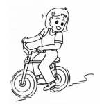 Dibujo para colorear Bicicleta Rosada Dibujo De Nina En Bicicleta Para Pintar Y Colorear
