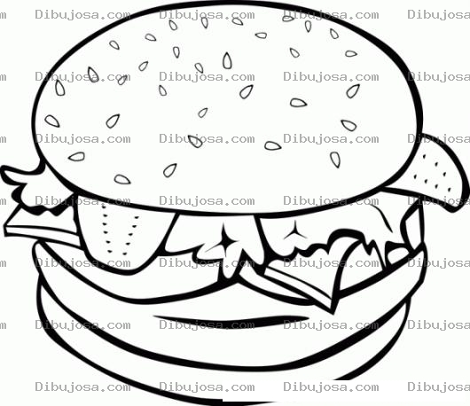 Dibujo para colorear Colorear Hamburguesa Rica Y Deliciosa Hamburgesa