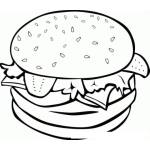 Dibujo para colorear Colorear Hamburguesa Rica Y Deliciosa Hamburgesa