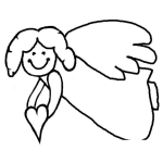 Dibujo para colorear Colorear un Angelito con un corazon