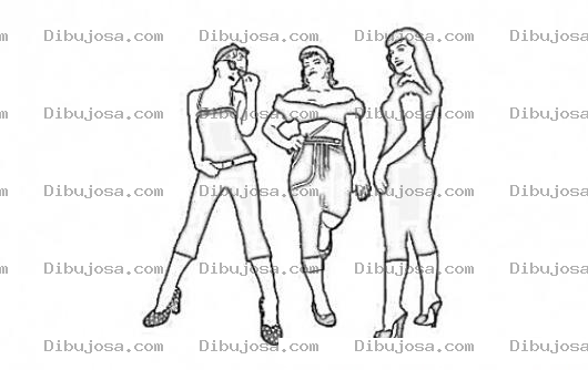Dibujo para colorear Dibujo De Chicas Orgullosas De Ser Mujeres Para Pintar Y Colorear