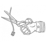 Dibujo para colorear Dibujo De Mano Con Tijera Cortando Cable De Internet Para Pintar Y Colorear