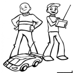 Dibujo para colorear Dibujo De Carrito A Control Remoto Para Pintar Y Colorear