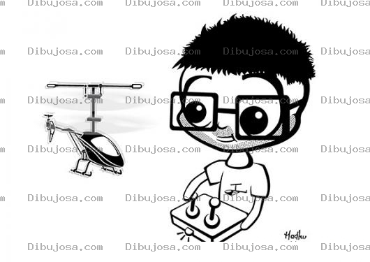 Dibujo para colorear Dibujo De Helicoptero A Control Remoto Para Pintar Y Colorear