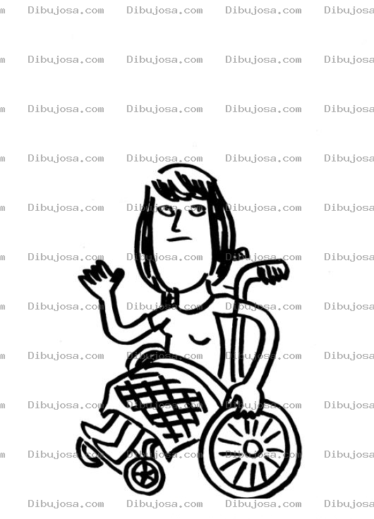 Dibujo para colorear Dibujo De Mujer En Silla De Ruedas Para Pintar Y Colorear