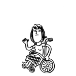 Dibujo para colorear Dibujo De Mujer En Silla De Ruedas Para Pintar Y Colorear