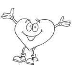 Dibujo para colorear Dibujo de corazon con brazos extendidos