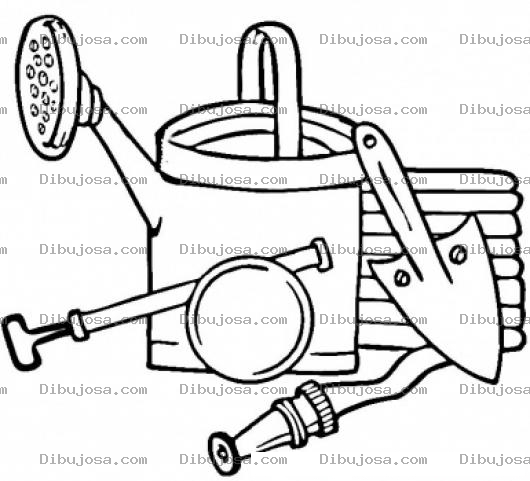 Dibujo para colorear Herramientas De Jardinero Para Pintar Y Colorear
