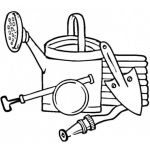 Dibujo para colorear Herramientas De Jardinero Para Pintar Y Colorear