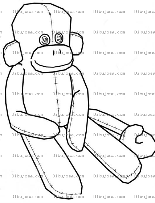 Dibujo para colorear Monito De Peluche Dibujo D Eun Mono De Felpa Para Pintar Y Colorear
