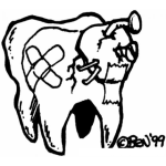 Dibujo para colorear Dibujo De Diente Lastimado Con Caries Para Pintar Y Colorear