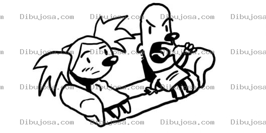 Dibujo para colorear Dibujo De Hermanitos Sentados En Un Sofa Para Pintar Y Colorear