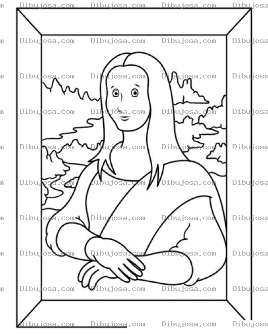 Dibujo para colorear Dibujo De La Monalisa Para Pintar Y Colorear