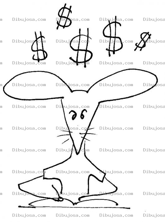 Dibujo para colorear Dibujo De Raton Escribiendo Un Libro Acerca Del Dinero Para Pintar Y Colorear