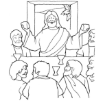 Dibujo para colorear Dibujo De JESUS Partiendo El Pan En La Santa Cena Para Pintar Y Colorear La Santacena De Cristo