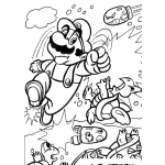 Dibujo para colorear Dibujo De Mariobros Esquivando Balas Para Pintar Y Colorear