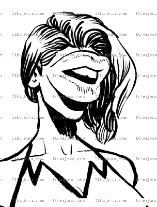 Dibujo para colorear Chica Bocona Dibujo De Una Mujer Con Una Gran Boca En La Cara Para Pintar Y Colorear