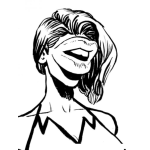 Dibujo para colorear Chica Bocona Dibujo De Una Mujer Con Una Gran Boca En La Cara Para Pintar Y Colorear