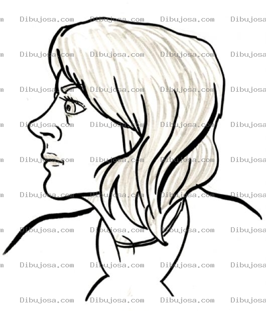 Dibujo para colorear Nariz Respingada De Perfil Para Pintar Y Colorear