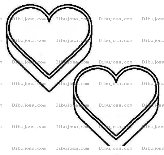 Dibujo para colorear Dibujo de dos corazones para pintar