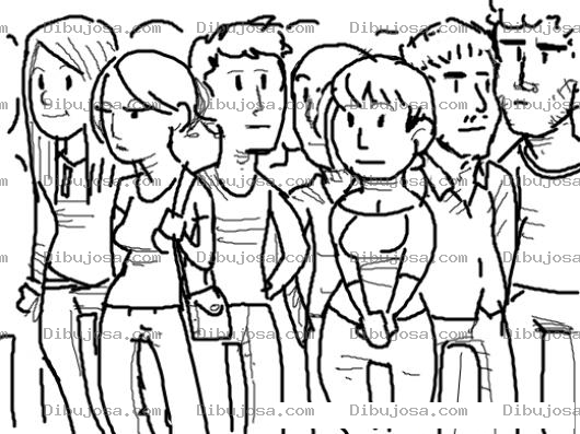 Dibujo para colorear Dibujo De Estudiantes Universitarios Para Pintar Y Colorear Un Grupo De Personas