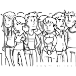 Dibujo para colorear Dibujo De Estudiantes Universitarios Para Pintar Y Colorear Un Grupo De Personas
